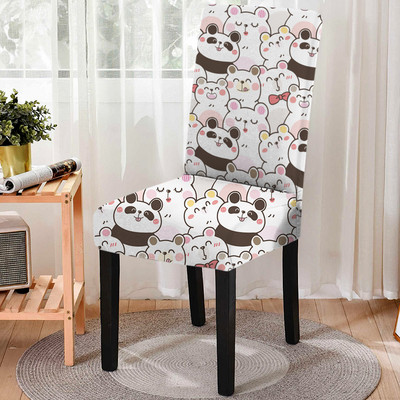 1gab jauks mājdzīvnieku suņu raksta elastīgs krēsla pārvalks karikatūra pretapaugšanas ēdamistabas krēsla pārvalks mazgājams spandeksa sēdekļa pārvalks noņemams