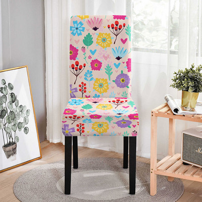 1 gab. Ziedu krēsla pārvalks Augu sēdekļa pārvalks Ēdamistabas krēsli Biroja krēsla aizsarg futrālis kāzām viesnīcas banketiem mājas dekorācijas sillas