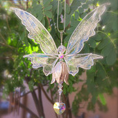 Kristāla aizbildņa pasaka eņģeļa spārni pasaku kristāla ornamenti Saules ķērējs Radoši metāla vēja zvani mājas dārza rotājumi