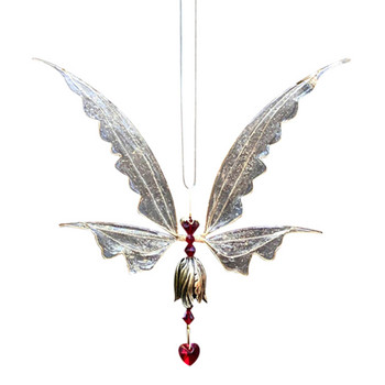 Crystal Guardian Fairy Angel Wings Fairy Crystal Ornaments Suncatcher Creative Metal Wind Chimes Home Garden Ornaments