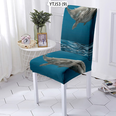 Jastuci za stolice u životinjskom stilu, rastezljive navlake za stolice Ocean, životinjski uzorak, navlake za stolice Navlake za stolice s printom pasa Home Stuhlbezug