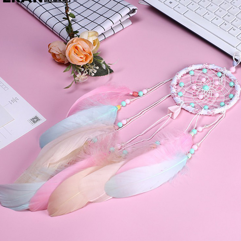 Dzīvības koka spalvu sapņu ķērājs meitenēm sapņu ķērējs dāvanu istabas dekorācijas rozā meitenes sirds sapņu ķērējs Jauki, karsti izpārdošana Jauns