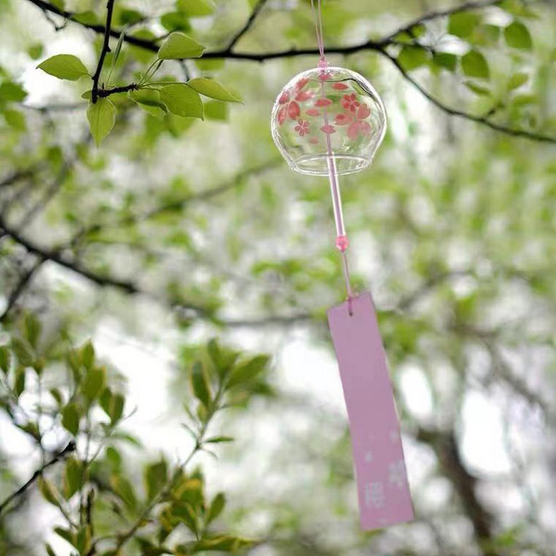 2021. gada jauns vēja zvans, stikls, japāņu stila rotājumi, mājas dekori, stikla dekori, virtuves mājas, roku darbs, rotājumi, biroja mēbeles, W8y7