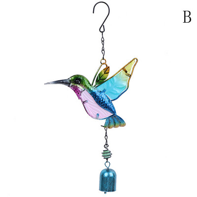 1 buc. Clopoței de vânt din metal vopsit pentru agățat colibri, decorare pentru cameră de înaltă calitate, practică, delicată, durabilă
