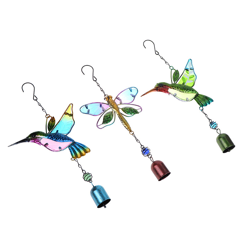 1 buc. Clopoței de vânt din metal vopsit pentru agățat colibri, decorare pentru cameră de înaltă calitate, practică, delicată, durabilă