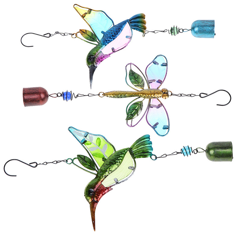 1 buc. Clopoței de vânt din metal vopsit pentru agățat colibri, decorare pentru cameră de înaltă calitate, practică, delicată, durabilă