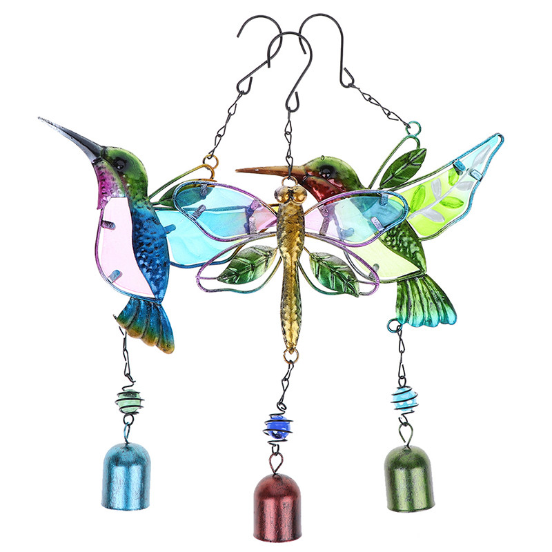 1 buc. Clopoței de vânt din metal vopsit pentru agățat colibri, decorare pentru cameră de înaltă calitate, practică, delicată, durabilă