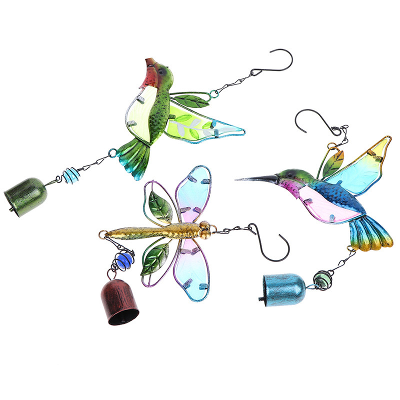 1 buc. Clopoței de vânt din metal vopsit pentru agățat colibri, decorare pentru cameră de înaltă calitate, practică, delicată, durabilă