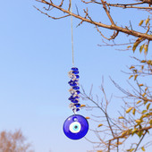 Lucky Blue Eye Kulons Mystic Devil Pendulum Protection Turcijas amulets Automašīnas sienas piekarināmais dekors kristāla stikla pērlīšu rokdarbu dāvana