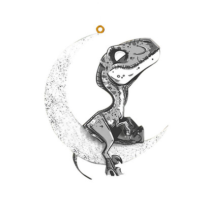 Kalėdiniai gyvūnai, sėdintys ant mėnulio, pakabukas Velykų dekoravimas Kabantys papuošalai Mediniai Kalėdų eglutės papuošalai namams Velykos