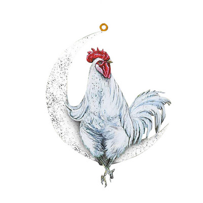 Kalėdiniai gyvūnai, sėdintys ant mėnulio, pakabukas Velykų dekoravimas Kabantys papuošalai Mediniai Kalėdų eglutės papuošalai namams Velykos