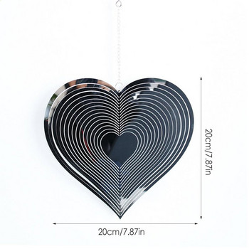 ABS Beating Heart Wind Chimes Spinner Διακόσμηση σπιτιού Wind Catcher Love Wind Chime Περιστρεφόμενη κουδούνια ανέμου Κρεμάστρα Διακόσμηση