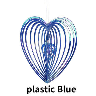 ABS pukstošā sirds vēja zvana vērpējs mājas dekorēšanai vēja ķērējs Love vēja zvans rotējošs vēja zvans, pakarināms rotājums