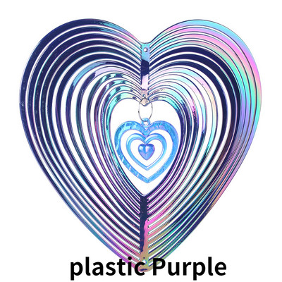 ABS pukstošā sirds vēja zvana vērpējs mājas dekorēšanai vēja ķērējs Love vēja zvans rotējošs vēja zvans, pakarināms rotājums