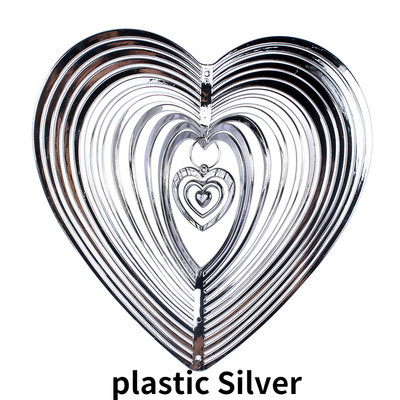 ABS pukstošā sirds vēja zvana vērpējs mājas dekorēšanai vēja ķērējs Love vēja zvans rotējošs vēja zvans, pakarināms rotājums