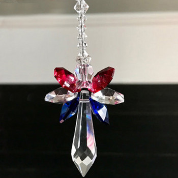 1PCS Rainbow Guardian Angel Crystal Suncatcher Завеси Кристално стъкло Орнамент Декорация на домашна градина Декор на веранда