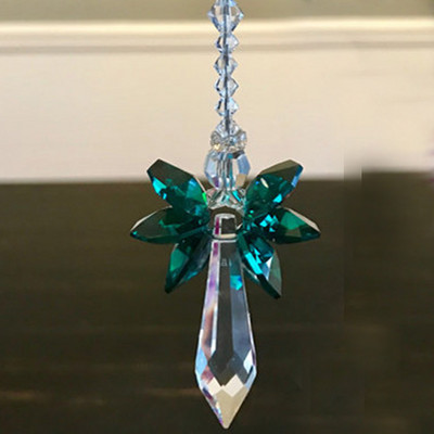 1GB varavīksnes sargeņģeļa kristāla saules ķērējs, iekares kristāla stikla rotājums mājas dārza dekorēšanai lieveņa dekors