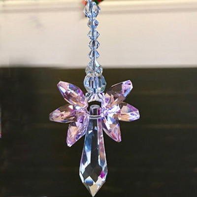 1GB varavīksnes sargeņģeļa kristāla saules ķērējs, iekares kristāla stikla rotājums mājas dārza dekorēšanai lieveņa dekors