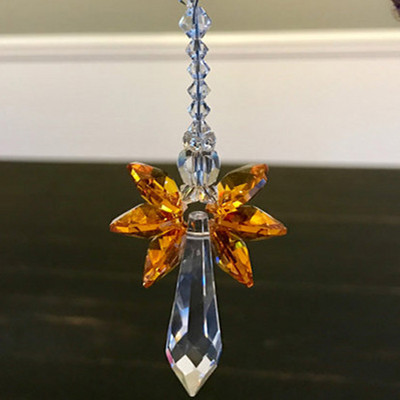 1GB varavīksnes sargeņģeļa kristāla saules ķērējs, iekares kristāla stikla rotājums mājas dārza dekorēšanai lieveņa dekors