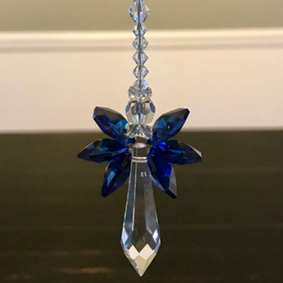 1GB varavīksnes sargeņģeļa kristāla saules ķērējs, iekares kristāla stikla rotājums mājas dārza dekorēšanai lieveņa dekors