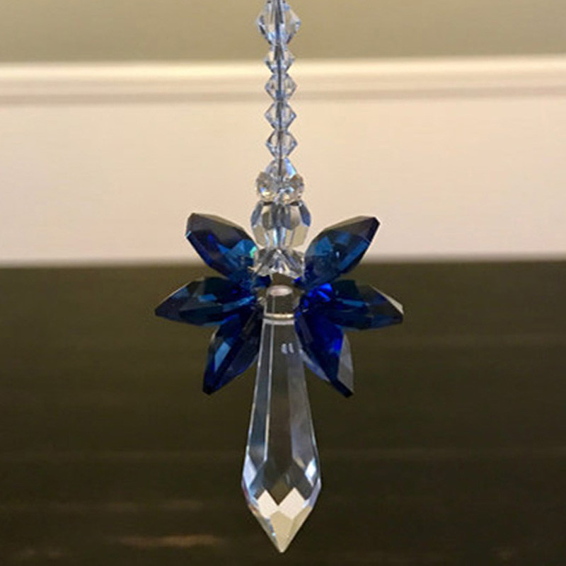 1GB varavīksnes sargeņģeļa kristāla saules ķērējs, iekares kristāla stikla rotājums mājas dārza dekorēšanai lieveņa dekors