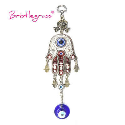 BRISTLEGRASS Turkish Blue Evil Eye Hamsa φυλαχτά χεριών Lucky Charms Κρεμαστά τοίχου μενταγιόν Εκκρεμές ευλογία Προστασία σπιτιού Διακόσμηση σπιτιού