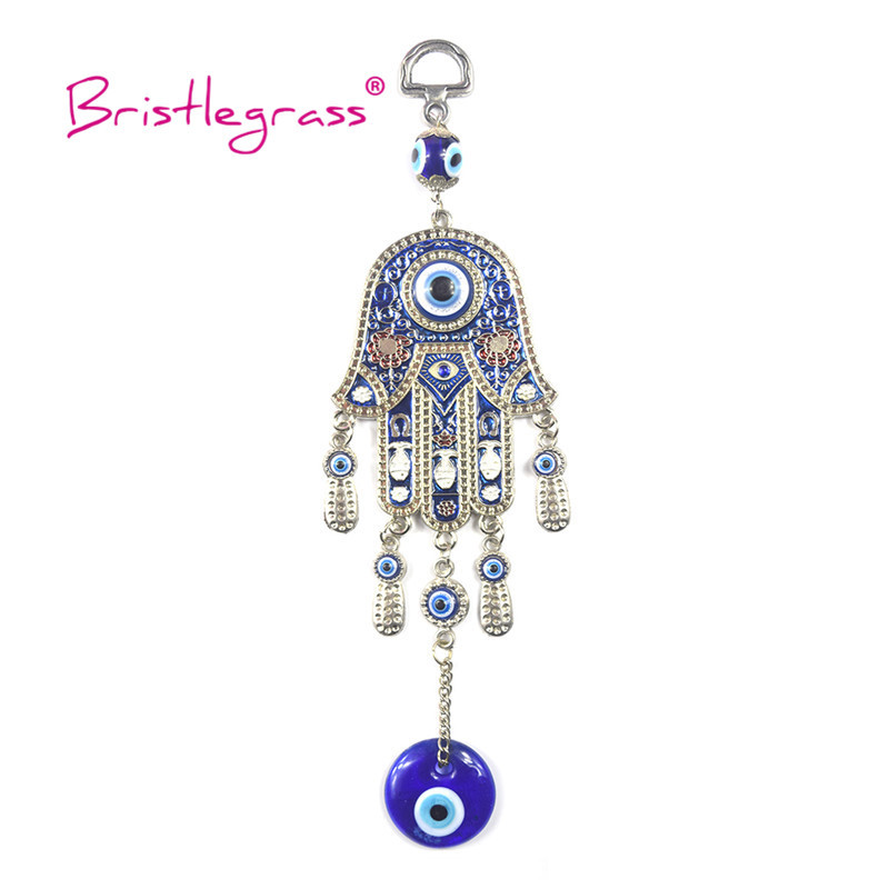 BISTLEGRASS Turkish Blue Evil Eye Hamsa rokas amuleti Laimes piekariņi pie sienas piekaramie kuloni Svārsta svētība aizsardzība Mājas dekors