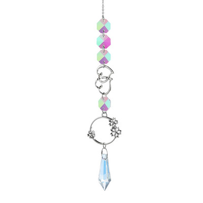 Χρυσό ασημί κρύσταλλο άνεμος κουδούνι Star Moon Sun Dream Catcher Κρεμαστό κρεμαστό άνεμο κουδούνι κορίτσι κρεβατοκάμαρα Ταπετσαρία άνεμος κουδούνι Δώρο