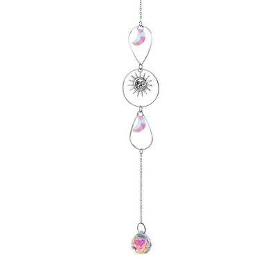 Χρυσό ασημί κρύσταλλο άνεμος κουδούνι Star Moon Sun Dream Catcher Κρεμαστό κρεμαστό άνεμο κουδούνι κορίτσι κρεβατοκάμαρα Ταπετσαρία άνεμος κουδούνι Δώρο