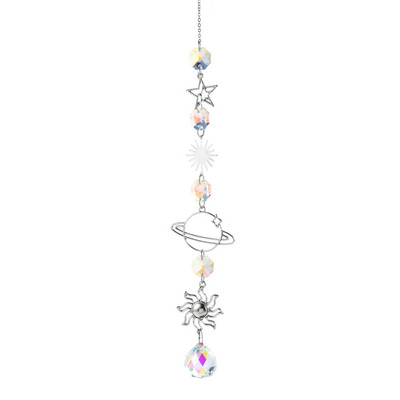 Χρυσό ασημί κρύσταλλο άνεμος κουδούνι Star Moon Sun Dream Catcher Κρεμαστό κρεμαστό άνεμο κουδούνι κορίτσι κρεβατοκάμαρα Ταπετσαρία άνεμος κουδούνι Δώρο