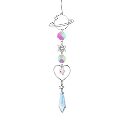 Χρυσό ασημί κρύσταλλο άνεμος κουδούνι Star Moon Sun Dream Catcher Κρεμαστό κρεμαστό άνεμο κουδούνι κορίτσι κρεβατοκάμαρα Ταπετσαρία άνεμος κουδούνι Δώρο