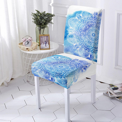 Huse pentru scaune elastice cu imprimeu mandala Huse pentru scaune elastice pentru scaune de birou Huse pentru scaune pentru restaurant, pentru banchete, pentru hotel, pentru decorarea casei