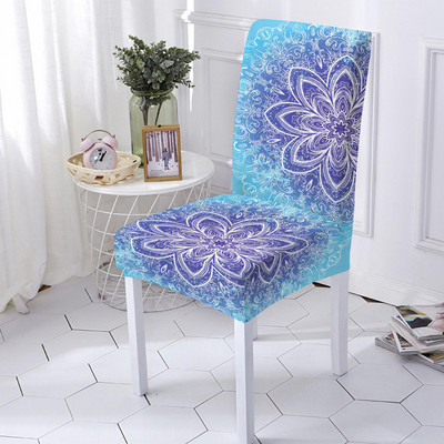 Huse pentru scaune elastice cu imprimeu mandala Huse pentru scaune elastice pentru scaune de birou Huse pentru scaune pentru restaurant, pentru banchete, pentru hotel, pentru decorarea casei