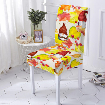 3D калъфка за стол с принт на цветя гноми за трапезария Спандекс калъфи за столове с висока облегалка за всекидневна Декорация на дома за парти