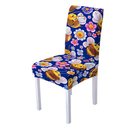 3D Flower Gnomes Print krēsla pārvalks ēdamistabas spandeksa krēslu pārvalki ar augstu atzveltni viesistabas ballīšu mājas dekorēšanai