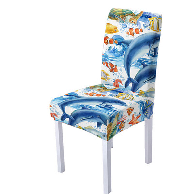 3D Flower Gnomes Print krēsla pārvalks ēdamistabas spandeksa krēslu pārvalki ar augstu atzveltni viesistabas ballīšu mājas dekorēšanai