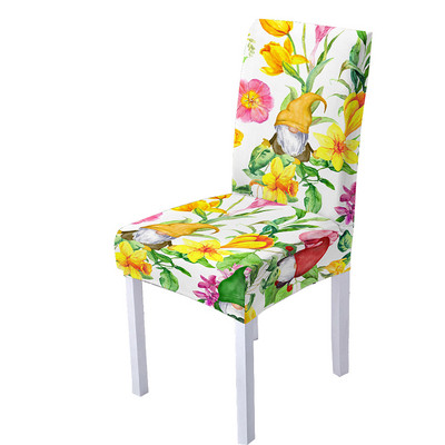3D Flower Gnomes Print krēsla pārvalks ēdamistabas spandeksa krēslu pārvalki ar augstu atzveltni viesistabas ballīšu mājas dekorēšanai
