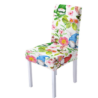 3D Flower Gnomes Print krēsla pārvalks ēdamistabas spandeksa krēslu pārvalki ar augstu atzveltni viesistabas ballīšu mājas dekorēšanai