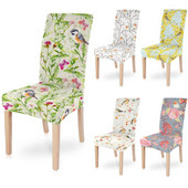 spandekss elastīgs ziedu putnu krēsla pārvalks ēdamistabai pilnībā iesaiņots kāzu krēsla pārvalks viesnīcas banketu krēsli housse de chaise