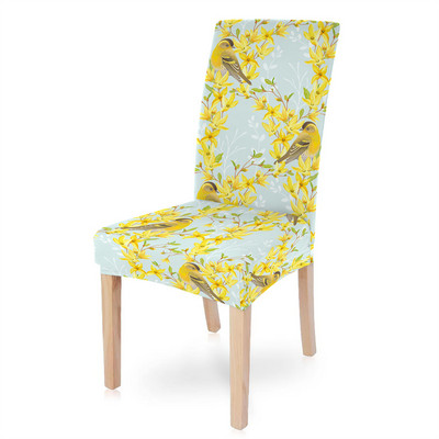 spandekss elastīgs ziedu putnu krēsla pārvalks ēdamistabai pilnībā iesaiņots kāzu krēsla pārvalks viesnīcas banketu krēsli housse de chaise