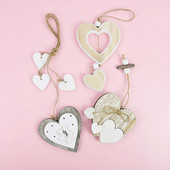 Koka sirds kulons, piekarināms rotājums, amatniecības piederumi kāzu labvēlības dāvana Valentīna dienas noformējums