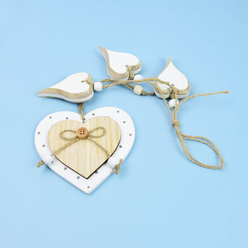 Koka sirds kulons, piekarināms rotājums, amatniecības piederumi kāzu labvēlības dāvana Valentīna dienas noformējums
