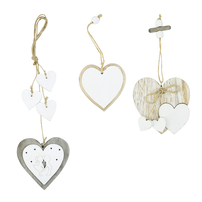 Koka sirds kulons, piekarināms rotājums, amatniecības piederumi kāzu labvēlības dāvana Valentīna dienas noformējums