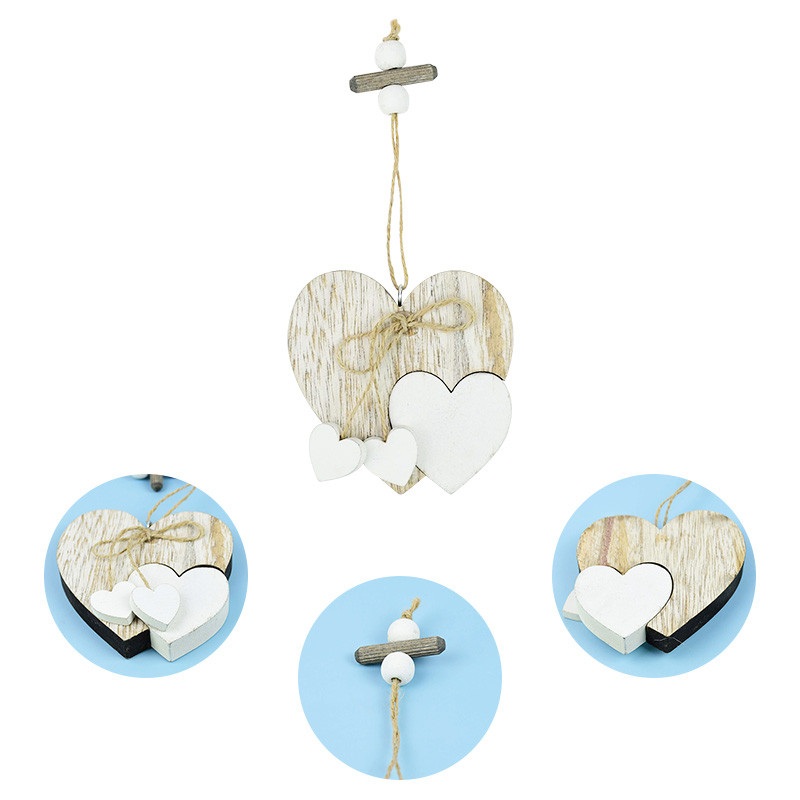Koka sirds kulons, piekarināms rotājums, amatniecības piederumi kāzu labvēlības dāvana Valentīna dienas noformējums
