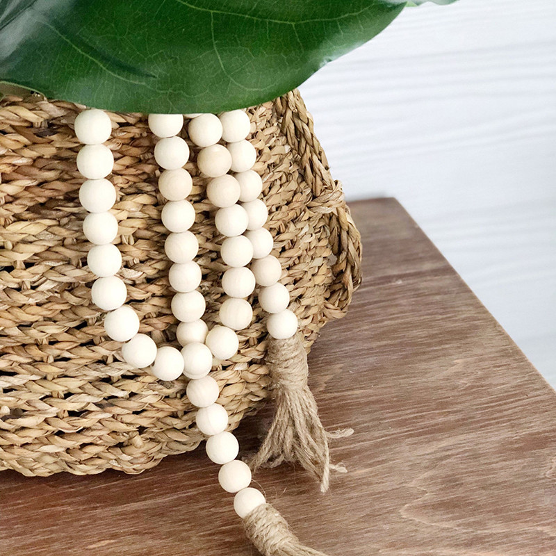 Koka pērlīšu vītne zemniecisks elegants dekors viesistabas/bērnu istabas sienu rotājumi lauku mājas ornaments, austi izsmalcināti sienas piekariņi