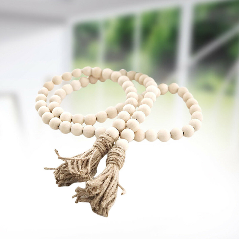 Koka pērlīšu vītne zemniecisks elegants dekors viesistabas/bērnu istabas sienu rotājumi lauku mājas ornaments, austi izsmalcināti sienas piekariņi