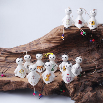 Hot Japan Style Sunny Doll Wind Chimes Αντίκες Διακόσμηση ευλογίας σπιτιών Κεραμικά Smile Doll Windchimes