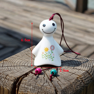 Karštos Japonijos stiliaus saulėtos lėlės vėjo varpeliai senoviniai namų palaiminimo dekoracijos keramika šypsenos lėlės vėjo varpeliai