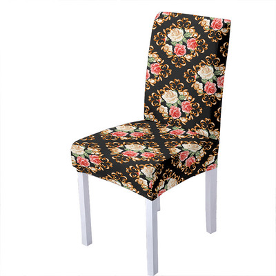Baroka ziedu apdruka Elastīgs krēsla pārvalks Spandekss krēsla pārvalks Strech Virtuves krēsli Sēdekļu pārvalki Sākums Viesnīcas banketu dekorēšana