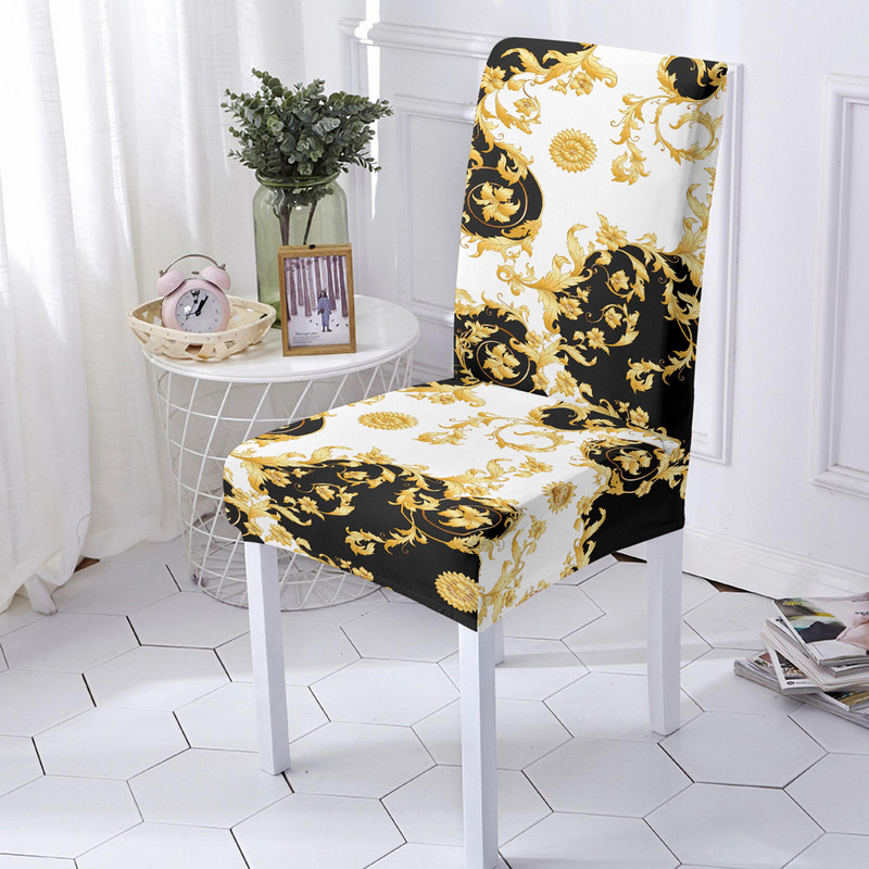 Baroka ziedu apdruka Elastīgs krēsla pārvalks Spandekss krēsla pārvalks Strech Virtuves krēsli Sēdekļu pārvalki Sākums Viesnīcas banketu dekorēšana